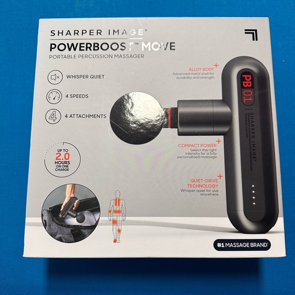 NIB Sharper Image Deep Tissue Portable Percussion Massage Gun - Picture 2 of 11